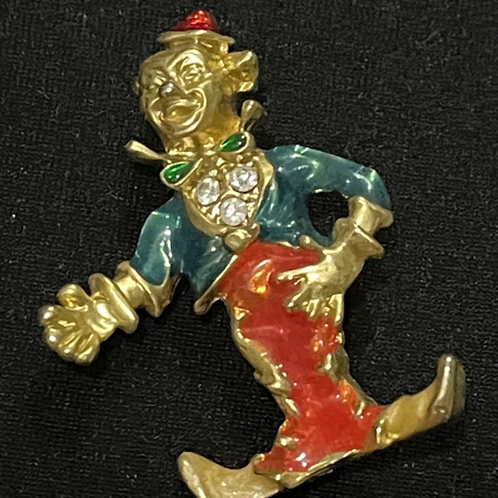 Brooch - Creepy Clown - vintage